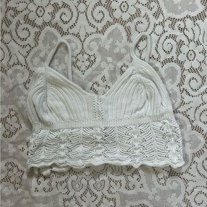 Forever 21 White Crochet Top